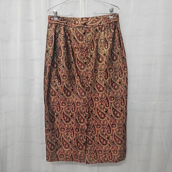 Vintage Stella Louise Skirt Brocade Goth Whimsigoth Orange 14 - Picture 4 of 10